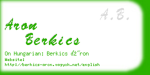 aron berkics business card